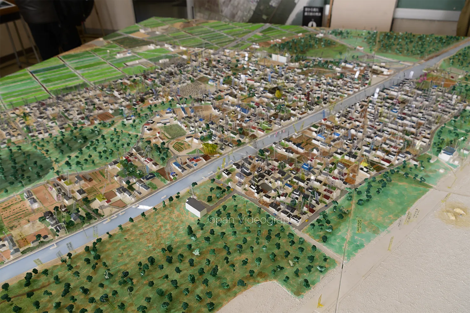 仙台市荒浜地区　東日本大震災前の地形を復元した模型
