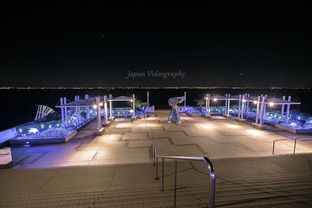 東京湾アクアライン海ほたるPAから眺める東京の夜景