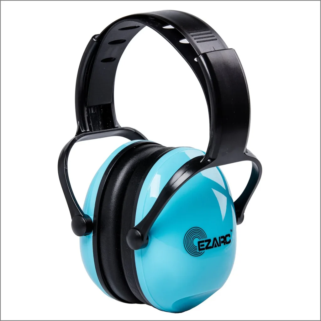 EZARC 防音イヤーマフ 遮音値 SNR30dB 耳当てプロテクター 折りたたみ型 子供用 学生用 睡眠･勉強・聴覚過敏緩めなど様々な用途に 騒音対策 (ブルー)
