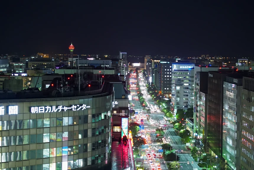 福岡県 JR博多駅ビルから眺める福岡の夜景