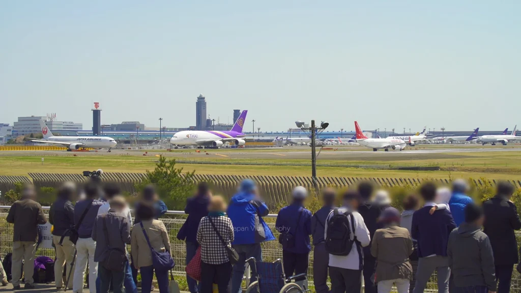 成田国際空港の滑走路とタイ国際航空A380