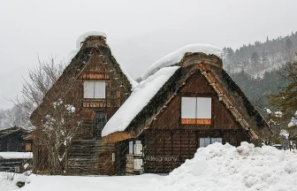 岐阜県白川村 世界遺産白川郷の雪景色